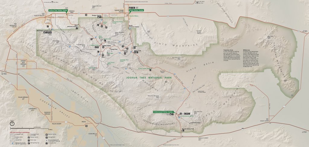 A map of Joshua Tree National Park.