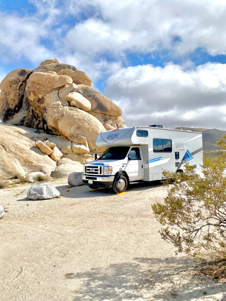 Our RV parked in Joshua Tree.