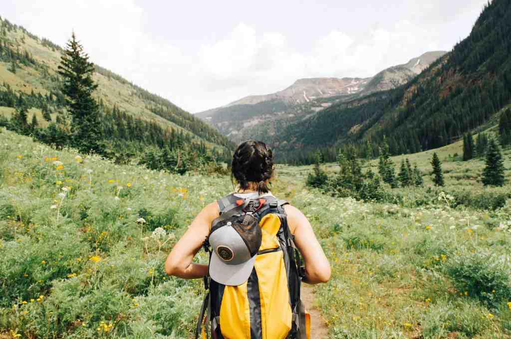 Woman heading out for adventure with a backpack.
