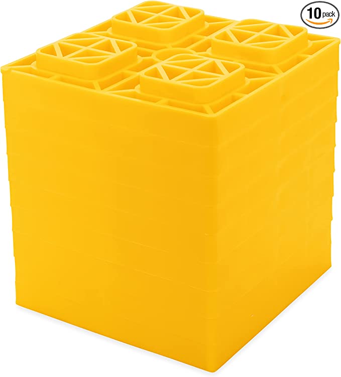 Level blocks help to even out your rig even in the most sloped spots.