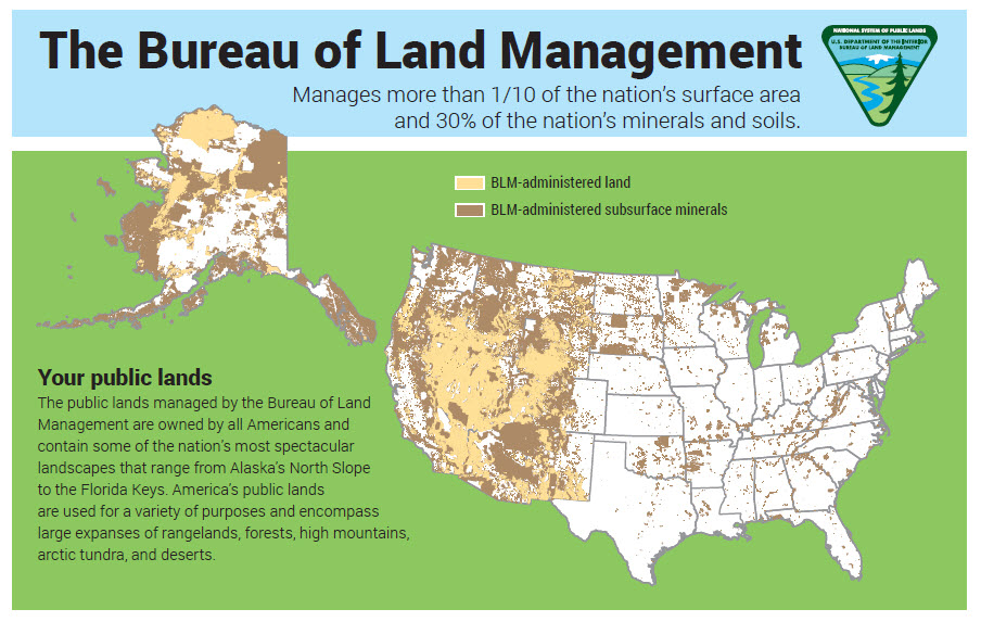 Bureau of Land Management map showing public land that you can camp on.